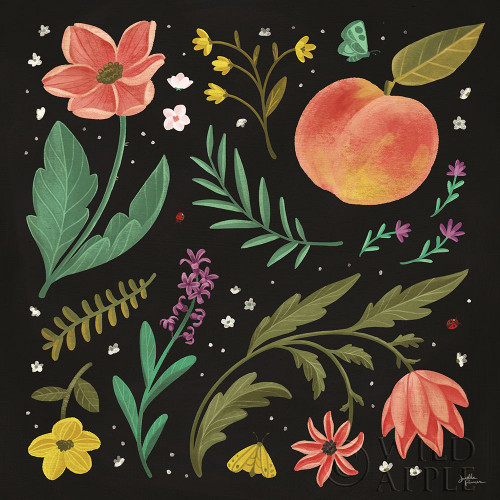 Spring Botanical II Black Poster Print by Janelle Penner - Item # VARPDX53484