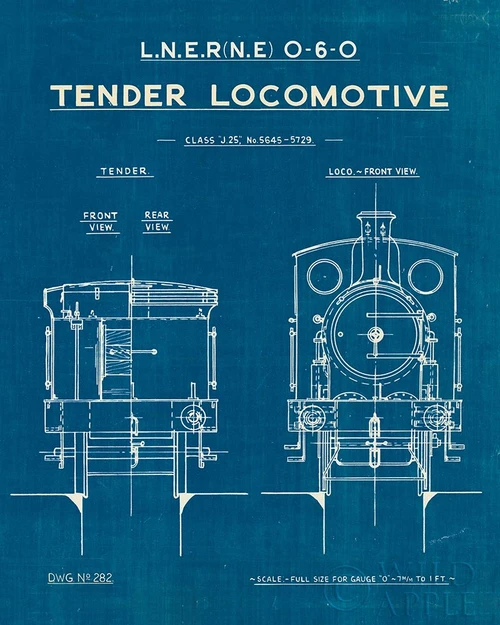 Locomotive Blueprint III Poster Print by Wild Apple Portfolio Wild Apple Portfolio - Item # VARPDX53887