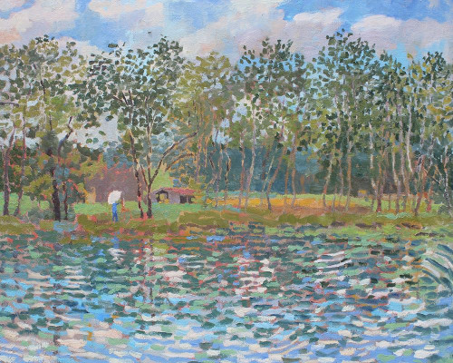 Nimrod Boys Camp Pond Poster Print by Andra Bajility - Item # VARPDXAC008A