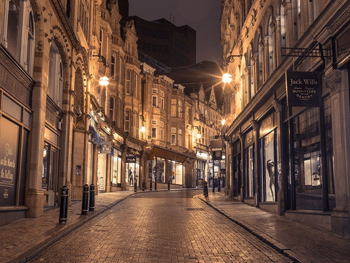 View of Cannon street at night, Birmingham, UK Poster Print by Assaf Frank - Item # VARPDXAF20150214381C02