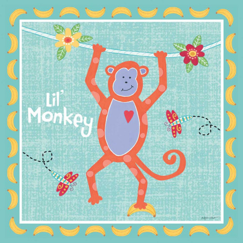 Beetle and Bob Baby Monkey Poster Print by Annie LaPoint
