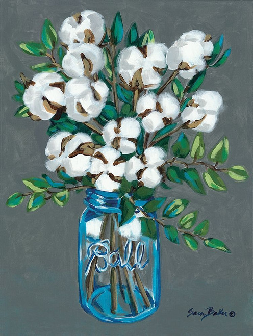 Vintage Blues with Cotton Poster Print by Sara Baker - Item # VARPDXBAKE100