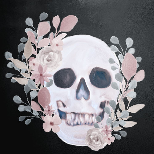 Soft Floral Skull Poster Print by Ann Bailey - Item # VARPDXBASQ034A