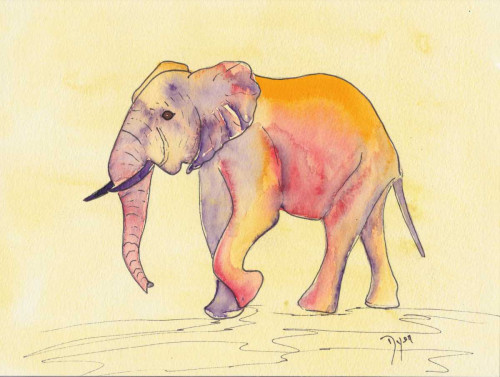 Rainbow Elephant Poster Print by Beverly Dyer - Item # VARPDXBDRC131B
