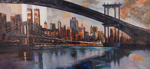 BRIDGE IN THE CITY AT SUNSET Poster Print by Atelier B Art Studio Atelier B Art Studio - Item # VARPDXBEGCIT236