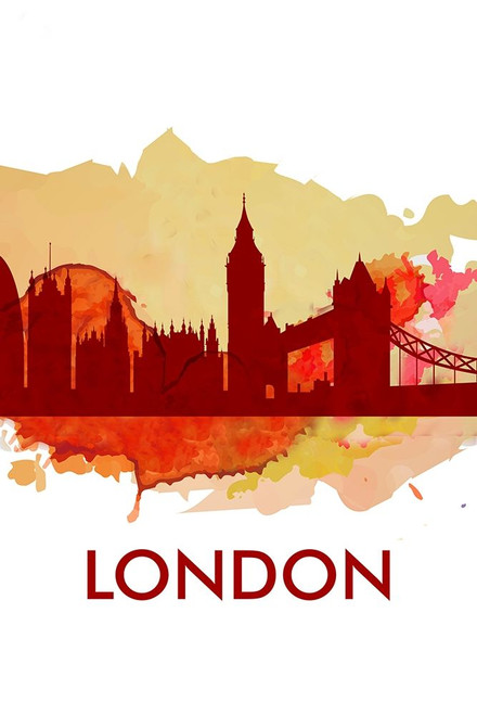 PAINT SPLASH SILHOUETTE OF LONDON Poster Print by Atelier B Art Studio Atelier B Art Studio - Item # VARPDXBEGCIT92