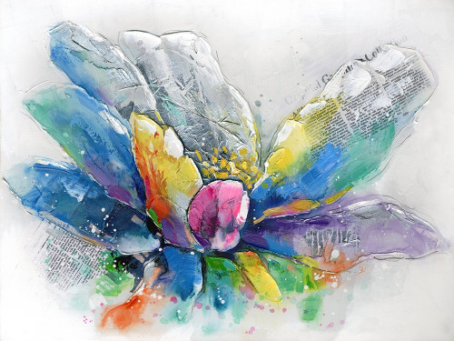 ABSTRACT FLOWER WITH NEWSPAPER Poster Print by Atelier B Art Studio Atelier B Art Studio - Item # VARPDXBEGFLO61