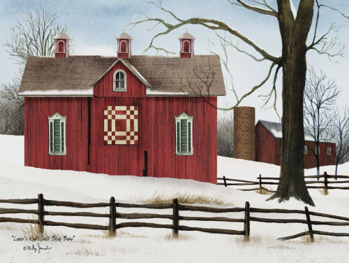 Lovers Knot Quilt Block Barn  Poster Print by Billy Jacobs