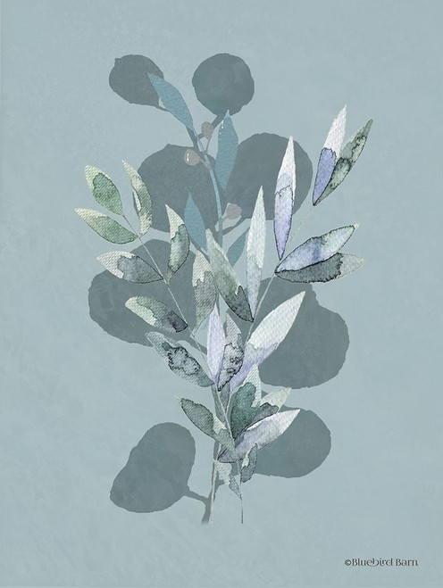 Watercolor Greenery Series Medium Teal I Poster Print by Bluebird Barn Bluebird Barn