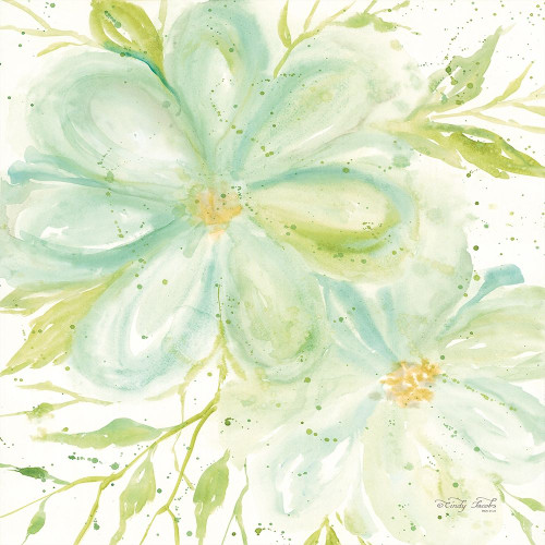 Teal Big Blooms Poster Print by Cindy Jacobs - Item # VARPDXCIN1375