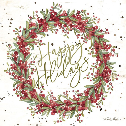 Happy Holidays Berry Wreath Poster Print by Cindy Jacobs - Item # VARPDXCIN1414