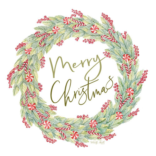 Candy Cane Wreath Poster Print by Cindy Jacobs - Item # VARPDXCIN1601