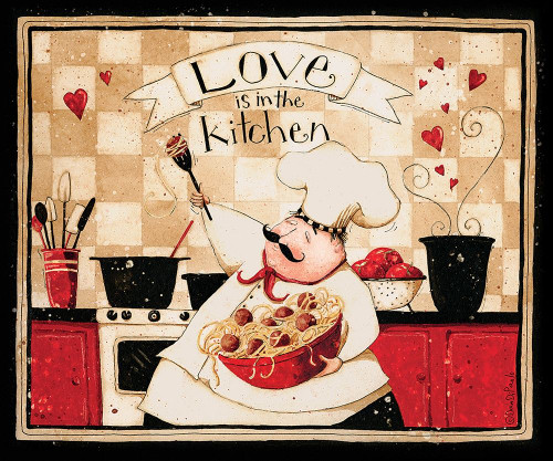 Love Is In The Kitchen Poster Print by Dan DiPaolo