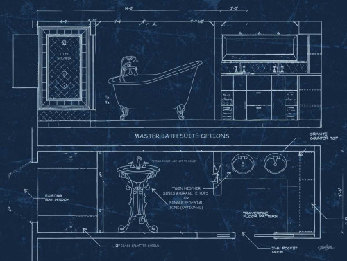 Bath Blueprint 1 Poster Print by Diane Stimson - Item # VARPDXDSRC253A