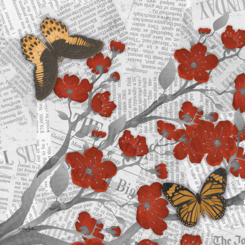 Cherry Blossom Bflies 3 Poster Print by Diane Stimson - Item # VARPDXDSSQ273A1