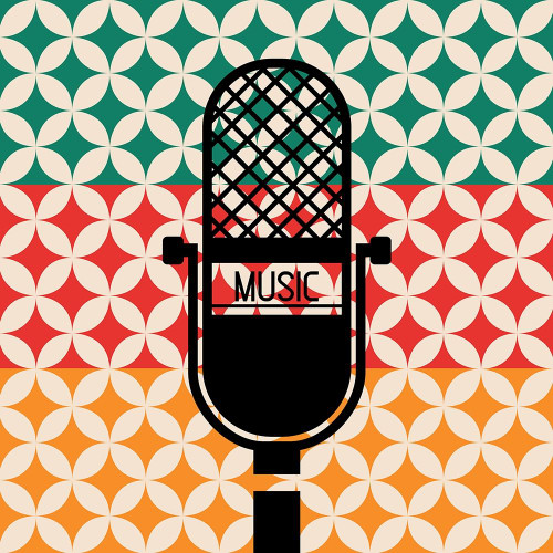 Microphone Music Retro Poster Print by Enrique Rodriquez Jr - Item # VARPDXERJSQ052B