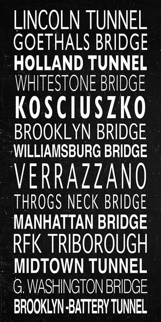 NYC Bridges Sign Poster Print by Anonymous Anonymous - Item # VARPDXFAF1288