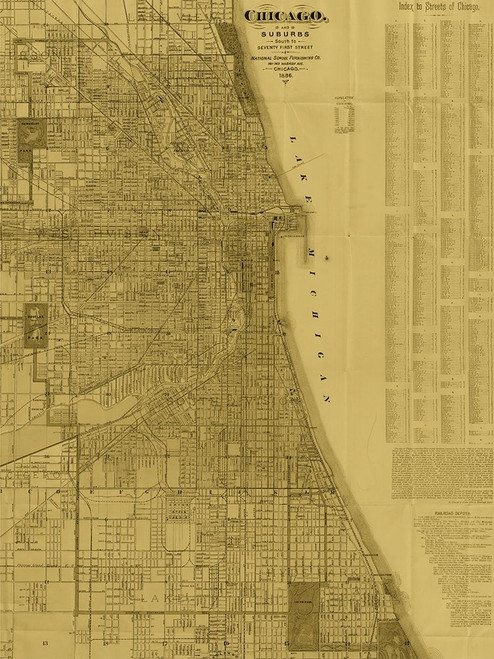 Antique Map of Chicago (neutral) Poster Print by Blanchard Blanchard - Item # VARPDXFAF385