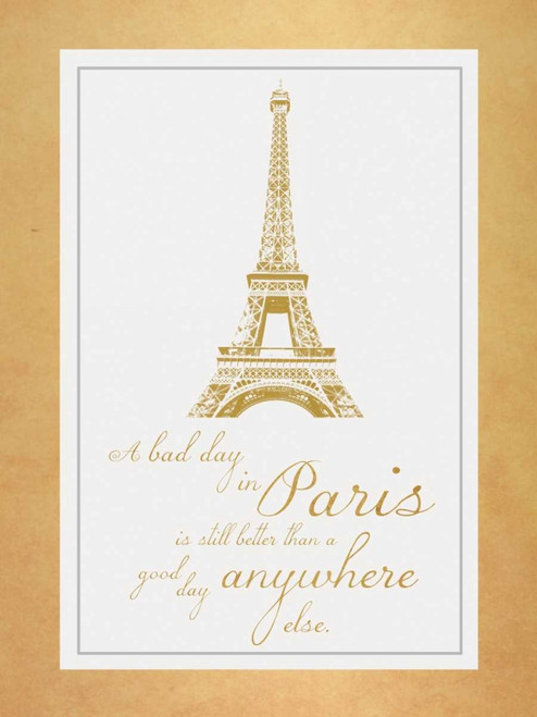 Paris Quote Gold Poster Print by Lauren Gibbons
