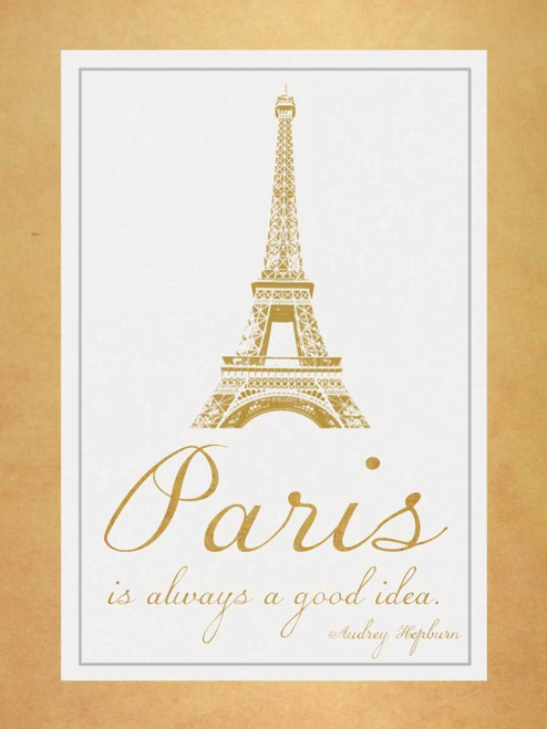 Paris Quote 2 Gold Poster Print by Lauren Gibbons