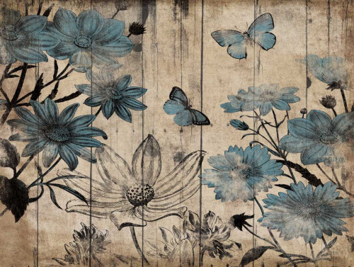 Blue Floral Wood Poster Print by Jace Grey - Item # VARPDXJGRC192A