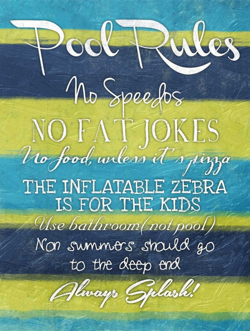 Pool Rules Poster Print by Jace Grey - Item # VARPDXJGRC208A