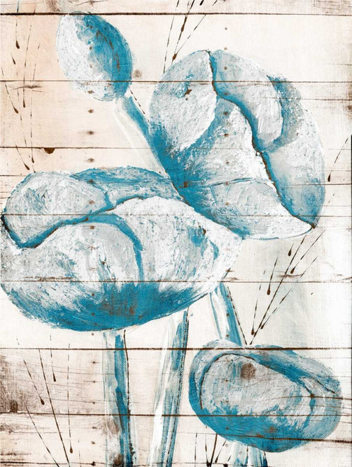 White Wood Blue Florals Mate Poster Print by Jace Grey