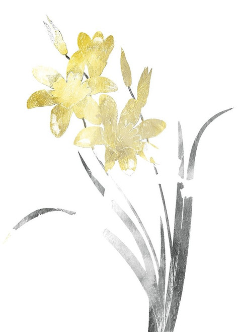 Single Flower Grey Yellow Mate Poster Print by Jace Grey - Item # VARPDXJGRC693B