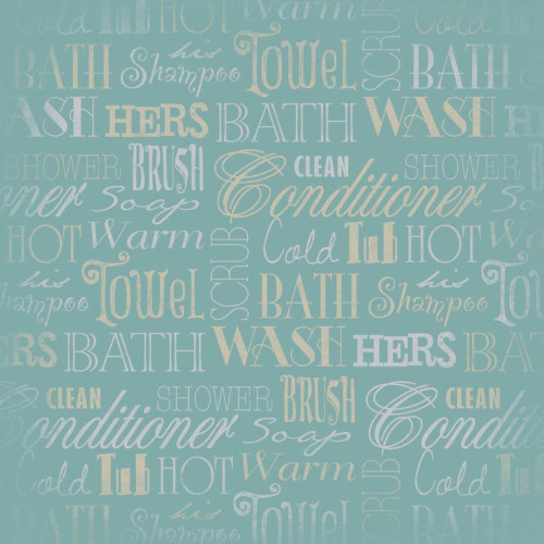 Bath Typography Teal Poster Print by Jace Grey - Item # VARPDXJGSQ053G2