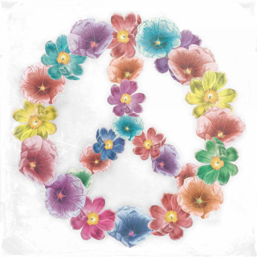 Floral Peace white Poster Print by Jace Grey - Item # VARPDXJGSQ067B