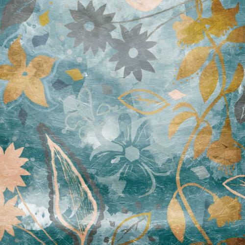Golden Teal Florals Poster Print by Jace Grey - Item # VARPDXJGSQ682A