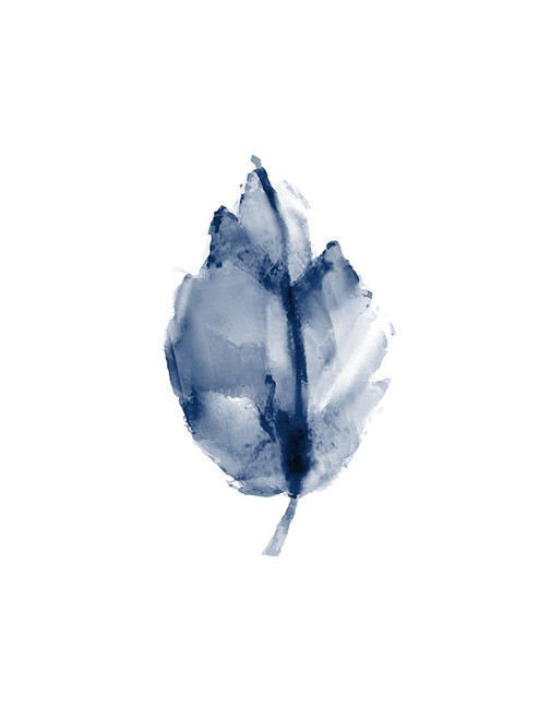 Navy Leaf Print Poster Print by Allen Kimberly