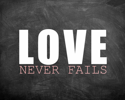 Love Never Fails Poster Print by Allen Kimberly