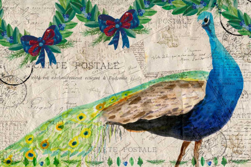 Christmas Postcard Peacock Poster Print by Kimberly Allen - Item # VARPDXKARC259C