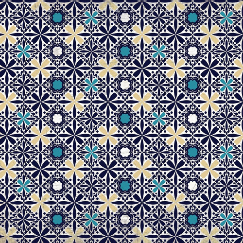 Blue Tiled 1 Poster Print by Allen Kimberly - Item # VARPDXKASQ1487A