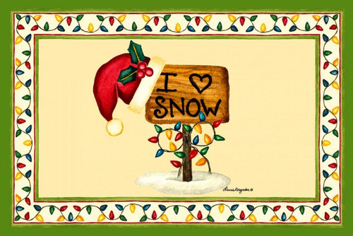 I love Snow Poster Print by Laurie Korsgaden