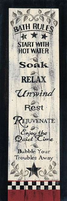 Bath Rules Poster Print by Linda Spivey