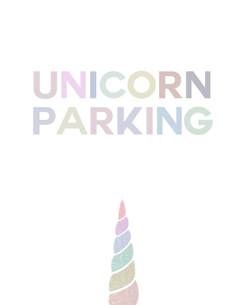 Unicorn Parking Poster Print by Leah Straatsma