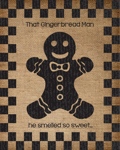 Burlap Christmas Gingerbread Man Poster Print by Melody Hogan - Item # VARPDXMHRC192C