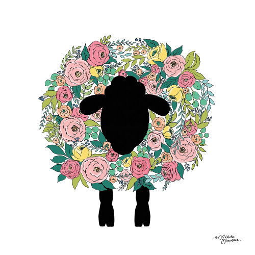 Floral Sheep Poster Print by Michele Norman - Item # VARPDXMN131