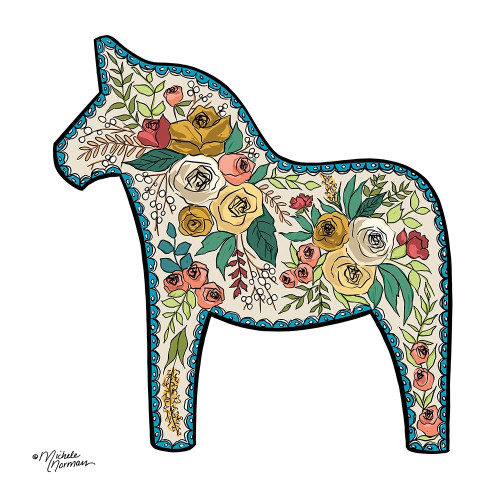 Floral Horse Poster Print by Michele Norman - Item # VARPDXMN135