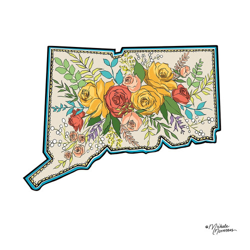 Floral Connecticut Poster Print by Michele Norman - Item # VARPDXMN137