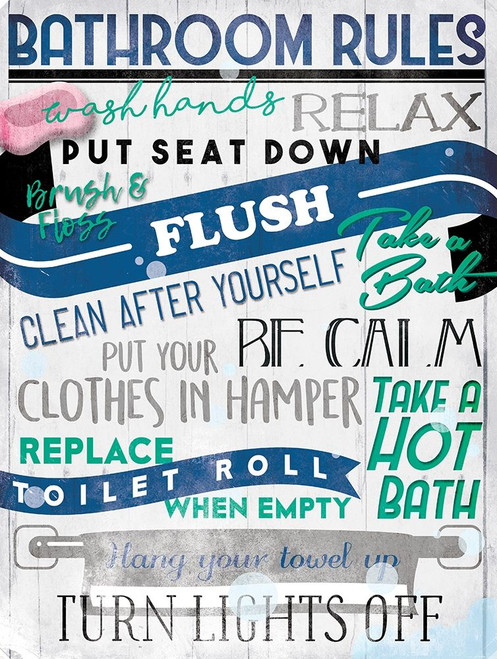 Bathroom Rules Poster Print by Mlli Villa - Item # VARPDXMVRC004A
