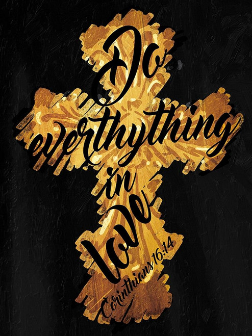 Gold Cross Black Mate Poster Print by Mlli Villa - Item # VARPDXMVRC007C