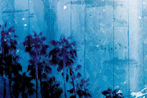 Palm Cool Night Blue Horizontal Poster Print by Milli Villa - Item # VARPDXMVRC046D