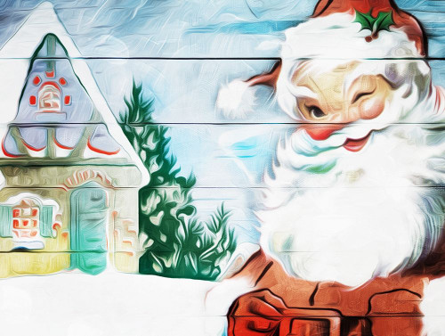 Winking Santa Painted Poster Print by Mlli Villa - Item # VARPDXMVRC205A
