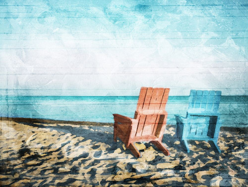 Relaxing At The Beach Poster Print by Mlli Villa