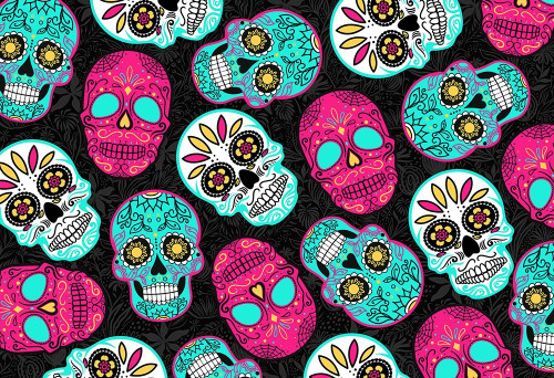 More Fun Skulls Reverse Poster Print by Mlli Villa