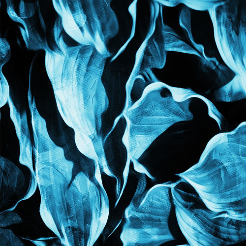 Blue Hue Leaves Poster Print by Mlli Villa