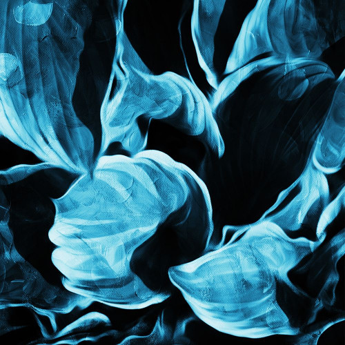 Blue Hue Leaves Two Poster Print by Mlli Villa